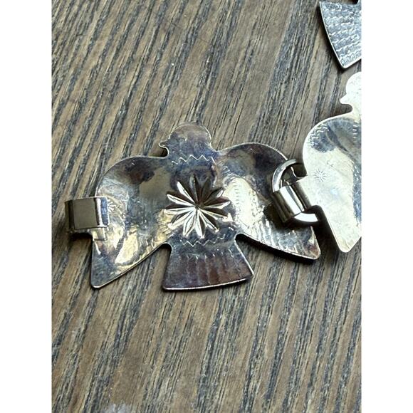 VTG Thunderbird Concho Belt Silver Tone Southwestern Boho Native Adjustable Belt main image 4